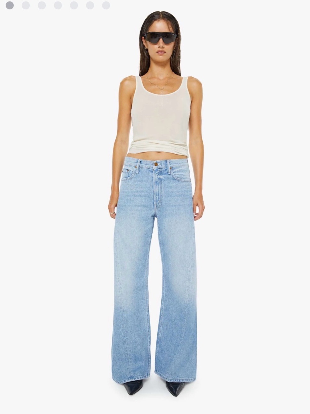 MOTHER Light Blue High-Rise Wide Leg Jeans